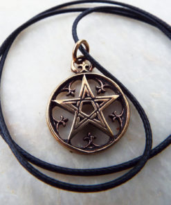 Pentagram Pendant Handmade Necklace Bronze  Gothic Wiccan Magic Pagan Jewelry Wicca