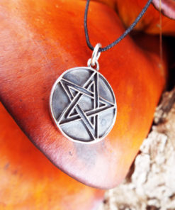 Pentagram Pendant Handmade Silver Necklace Gothic Wiccan Magic Pagan Protection Jewelry