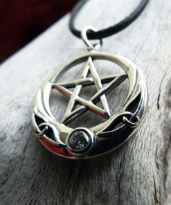 Pentagram Pendant Silver Handmade Necklace Sterling 925 Star Witch Wicca Protection Zircon Celtic Sterling 925 Gothic Dark Jewelry Symbol