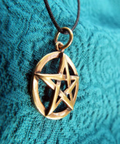 Pentagram Star Wicca Pendant Pagan Magic Witch Handmade Necklace Gothic Dark Wiccan Bronze Jewelry
