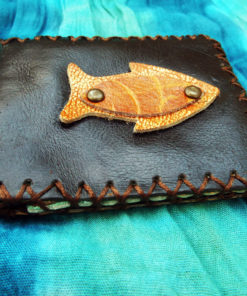 Purse Wallet Pouch Leather Case Fish Handmade Pocket 3
