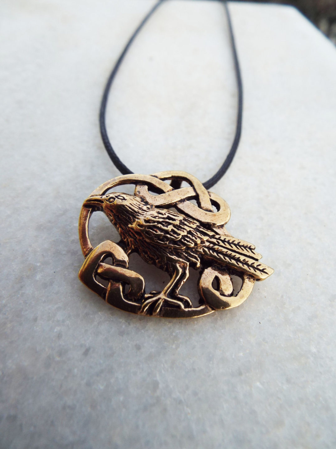 Copper Raven Crow Pendant