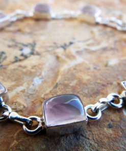 Rose Quartz Bracelet Silver Cuff Dangle Chain Sterling 925 Handmade Gemstone Gothic Dark Antique Vintage Jewelry ασημι βραχιολι ροζ χαλαζιας