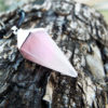 Rose Quartz Pendant Pendulum Silver Pointer Crystal Gemstone Necklace Handmade Gothic Dark Jewelry Boho