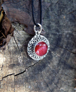 Ruby Pendant Red Gemstone Silver Handmade Necklace Sterling 925 Gothic Dark Jewelry Boho