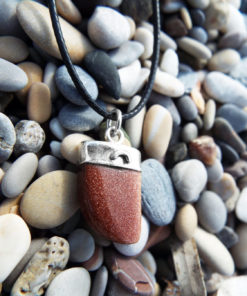 Sandstone Pendant Silver Gemstone Necklace Handmade Sterling 925 Gothic Antique Vintage Jewelry Bohemian