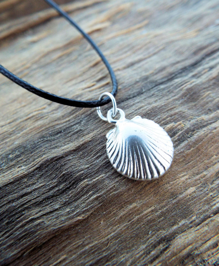 Shell Pendant Silver Sterling 925 Seashell Handmade Necklace Ocean