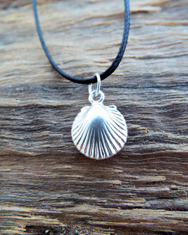 Shell Pendant Silver Sterling 925 Seashell Handmade Necklace Ocean