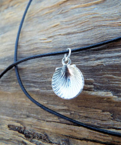 Shell Pendant Silver Sterling 925 Seashell Handmade Necklace Ocean Beach Summer Jewelry