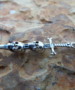 Skull Pendant Silver Sterling 925 Handmade Death Fear Gothic Dark Necklace Jewelry νεκροκεφαλή ασημι σπαθι