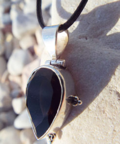 Smokey Quartz Pendant Gemstone Silver Necklace Handmade Sterling 925 Protection Gothic Dark Vintage Antique Jewelry