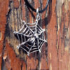 Spider Pendant Silver Handmade Necklace Gothic Animal Symbol Dark Web Jewelry