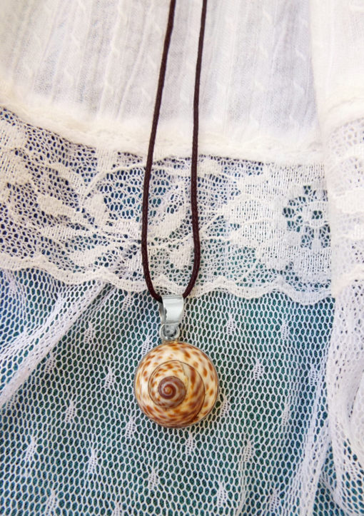 Spiral Shell Pendant Silver Handmade Sterling 925 Necklace Seashell Jewelry Beach Ocean Eco Friendly