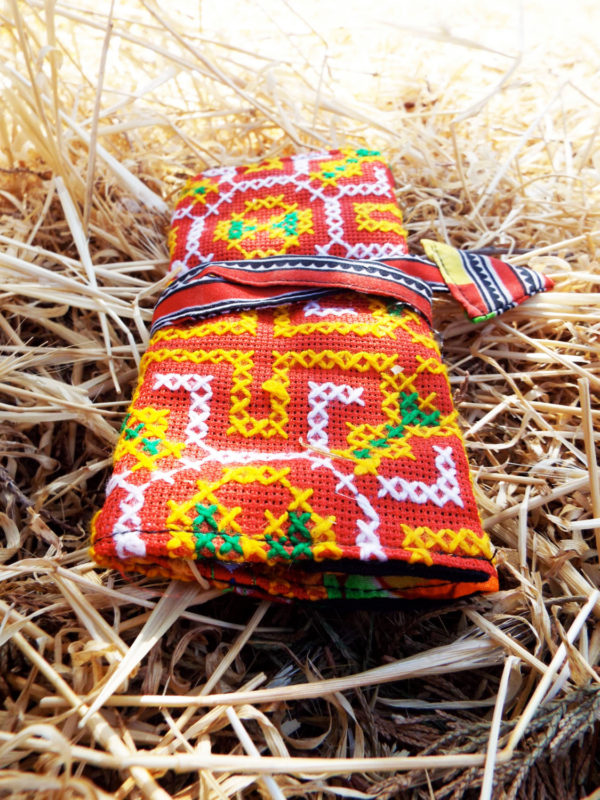 Tobacco Pouch Cotton Handmade Aztec Fabric Case Pocket Hand Stitched Hippie Boho