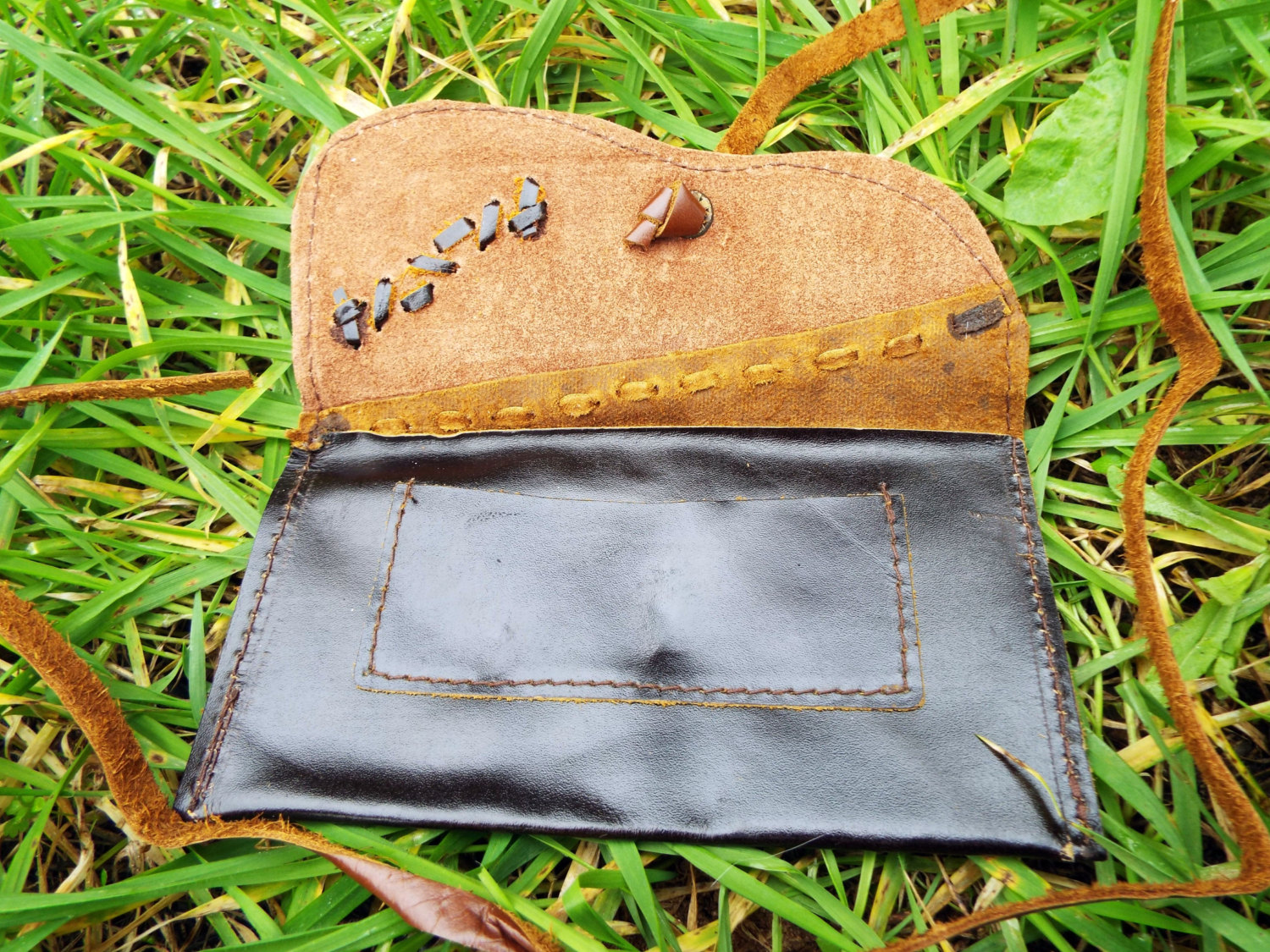 Genuine leather hand rolling tobbacco pouch tobbacco case tobbacco Pink Flower