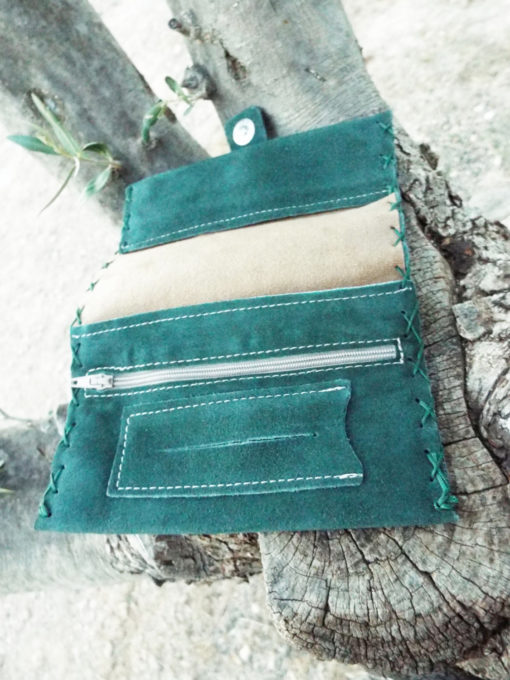 Tobacco Pouch Leather Case Handmade Genuine Suede Leather Smoking Rolling Cigarettes Pocket