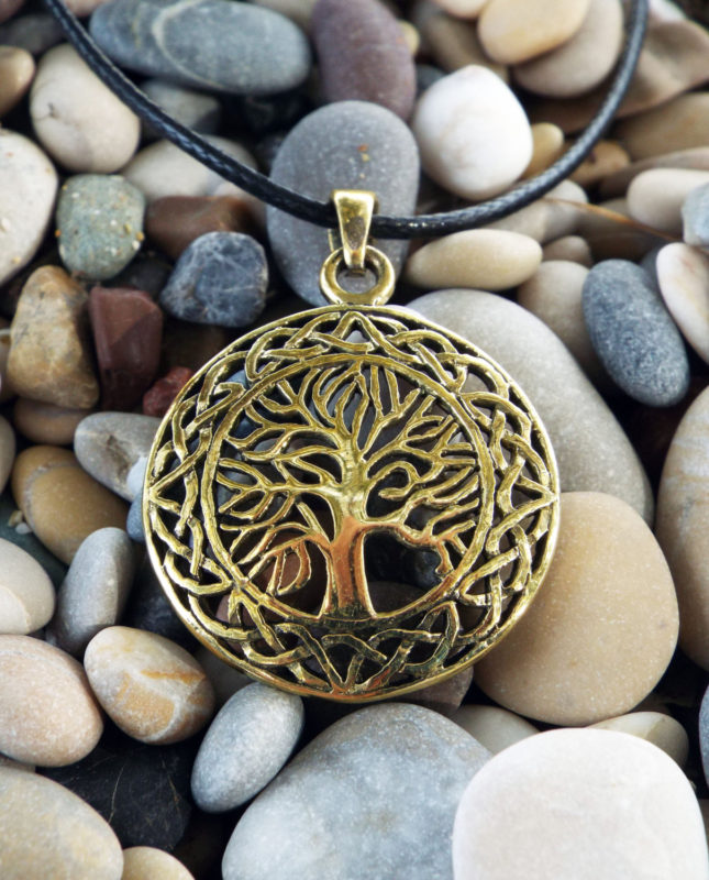 Tree of Life Celtic Pendant Protection Handmade Necklace Gothic Dark Jewelry Symbol Bronze