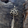 Triquetra Dreamcatcher Feather Celtic Handmade Pendant Gothic Dark Necklace Jewelry Bronze Protection