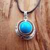 Turquoise Pendant Silver Sterling Handmade 925 Gemstone Bohemian Antique Vintage Jewelry