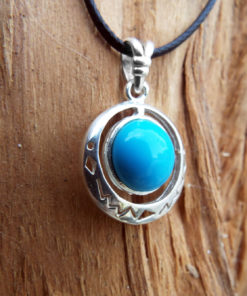 Turquoise Pendant Silver Sterling Handmade 925 Gemstone Bohemian Antique Vintage Jewelry