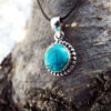 Turquoise Pendant Silver Sterling Handmade 925 Gemstone Bohemian Antique Vintage Jewelry
