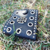 Wallet Purse Vegan Leather Handmade Cross Symbol Black Gothic Dark Chain Pouch Case Cruelty Free