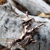 Witch Pendant Broomstick Necklace Handmade Wiccan Wicca Gothic Dark Magic Fly Symbol Bronze Jewelry