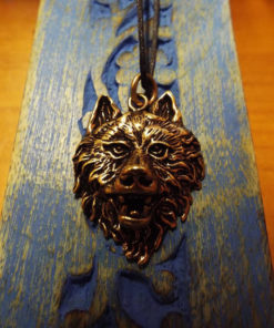 Wolf Pendant Bronze Handmade Necklace Jewelry Native American Indian