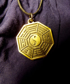 Yin Yang Pendant Bronze Necklace Handmade Symbol Jewelry