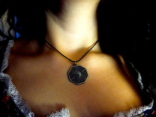 Yin Yang Pendant Bronze Necklace Handmade Symbol Jewelry