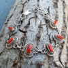 Coral Bracelet Handmade Silver Cuff Gemstone Red Sterling 925 Ocean Sea Summer Beach Good Fortune Luck Jewelry