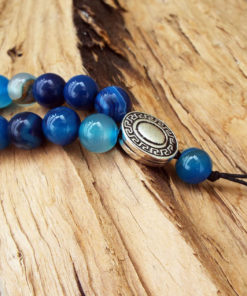 Blue Agate Komboloi Greek Worry Beads Prayer Beads Rosary Beads Turkish Tasbih Handmade Gemstone