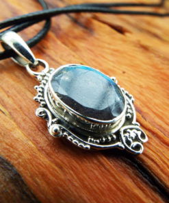 Labradorite Pendant Silver Handmade Gemstone Necklace Sterling 925 Stone Gothic Dark Antique Vintage Jewelry