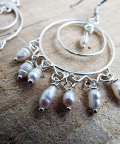 Pearl Earrings Silver Drop Dangle Saltwater Handmade Sterling 925 Sea Ocean Jewelry Precious Cancer Gemini Zodiac