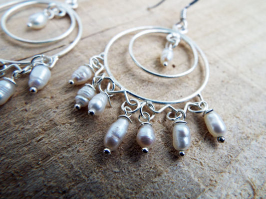 Pearl Earrings Silver Drop Dangle Saltwater Handmade Sterling 925 Sea Ocean Jewelry Precious Cancer Gemini Zodiac