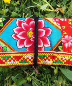 Tobacco Pouch Cotton Handmade Aztec Fabric Lotus Flower Case Pocket Hand Stitched Hippie Boho
