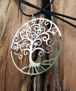 Tree of Life Pendant Silver Necklace Handmade Gustav Klimt Stainless Steel Tree Gothic Dark Jewelry Symbol