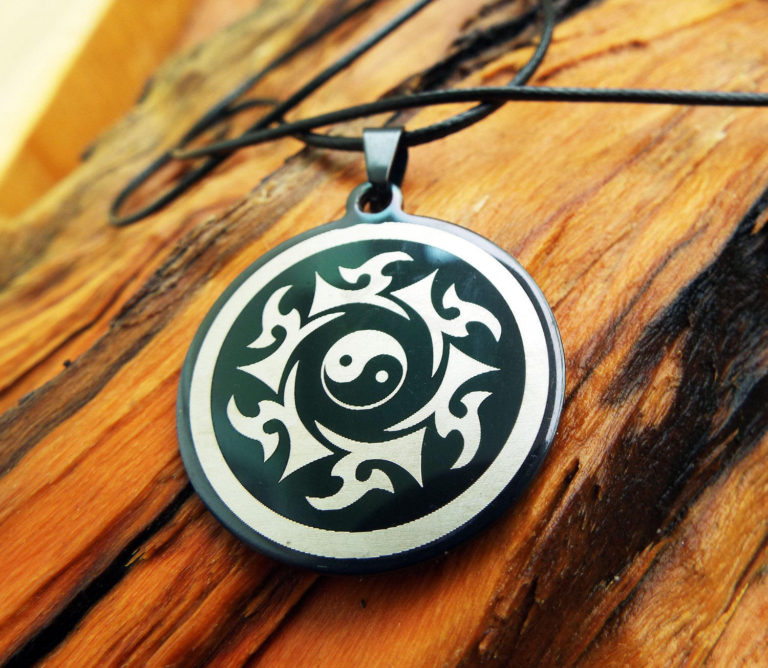 Yin Yang Pendant Handmade Silver Necklace Symbol Chinese Jewelry Stainless Steel Good and Evil Protection