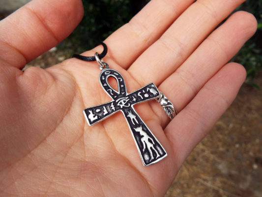 Ankh Pendant Cross Egyptian Silver Handmade Necklace Sterling 925 Crucifix Jewelry