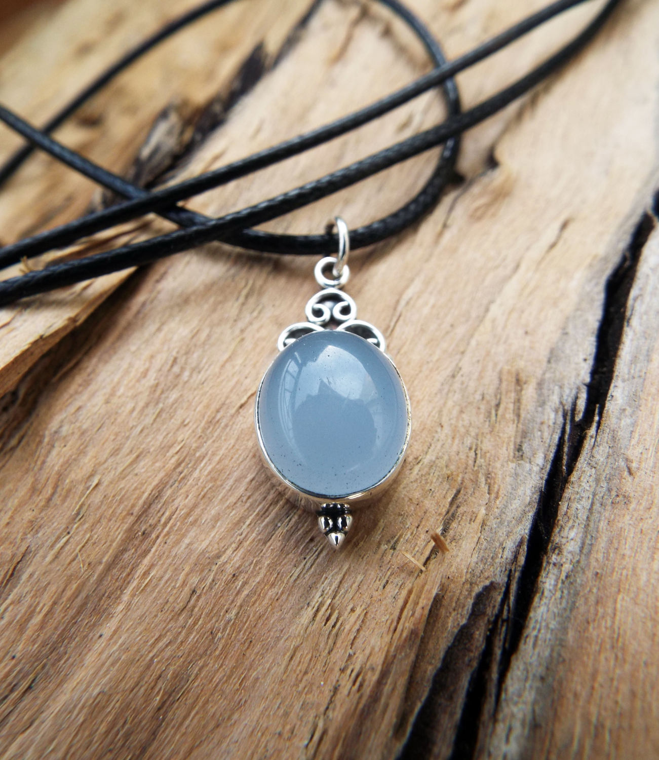 Aquamarine Pendant Silver Gemstone Handmade Necklace Sterling 925