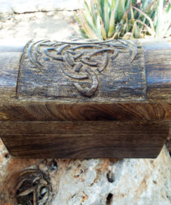 Dragon Celtic Chest Box Handmade Wood Mango Tree Eco Friendly Gothic Symbol Jewelry Treasure