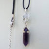 Pendulum Amethyst Pendant Tree of Life Gemstone Pointer Silver Necklace Handmade Jewelry