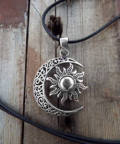 Sun and Moon Pendant Silver Handmade Necklace Sterling 925 Symbol Luna Jewelry