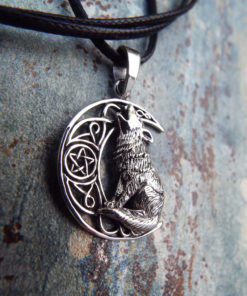 Wolf Pendant Silver Necklace Handmade Pentagram Sterling 925 Bronze Gothic Dark Magic Celtic Wiccan