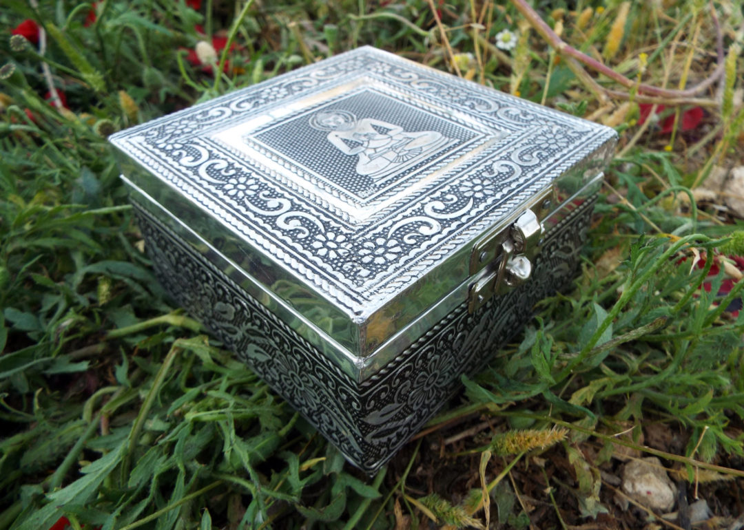 Silver Buddha Box Handmade Jewelry Box Trinket