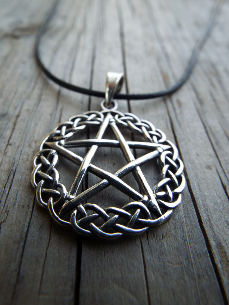 Sterling Silver Pentagram Pendant Celtic Handmade Jewelry