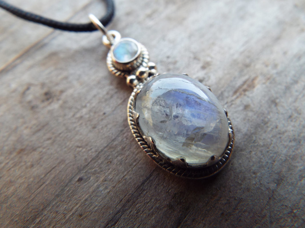 Sterling Silver Moonstone Jewelry Pendant Gemstone Handmade